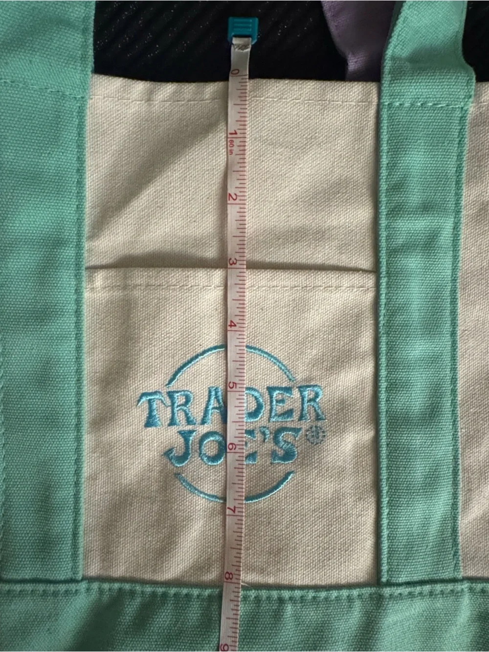 Canvas Mini Tote Bags- Mint and Lavender Trim